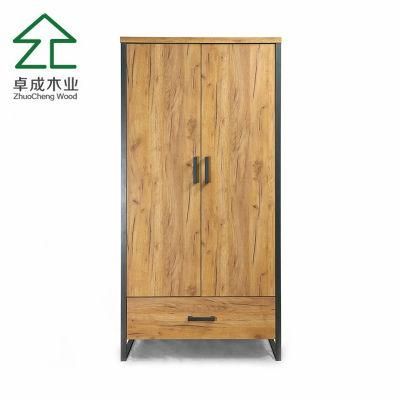 Modern Simple Metal Steel Wooden Wardrobe Closet