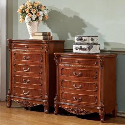 Solid Wood Drawer Chest in Optional Cabinets Color for Bedroom Furniture