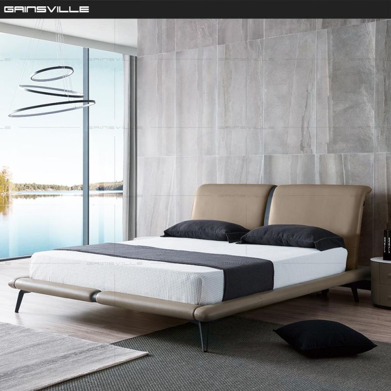Foshan Factory Modern Bed Sets Genuine Leather Bedroom Furniture for Home Furniture