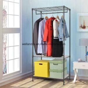 Modern Adjustable Metal Garment Shelf Wardrobe Closet Clothes Rack with Non-Woven Fabric Cover