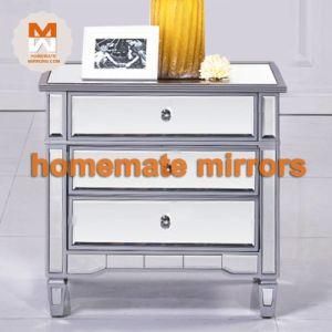 Wholesale Low Price Mirrored Bedside Table with 3 Drawers Chest Cabinet.