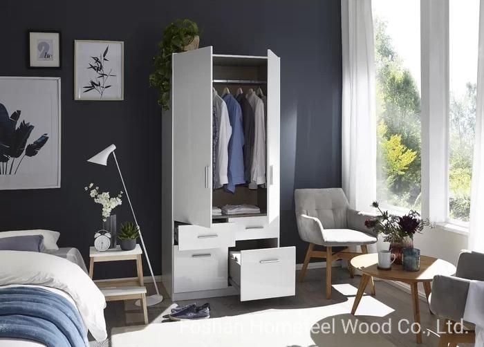 Hot Sales Furniture Simple Two Door Design Bedroom Wooden Wardrobe (HF-WB33)