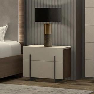 Nova 2 Drawer Bedside Table with Metal Base Decoration