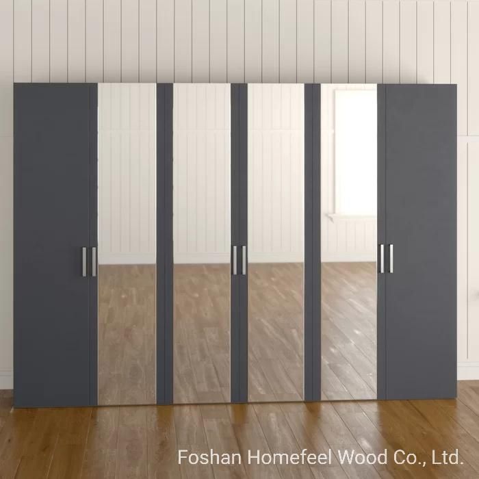 China Wholesale Modern European Custom Design Mirror Door Clothes Wardrobe Closet (HF-WB11)