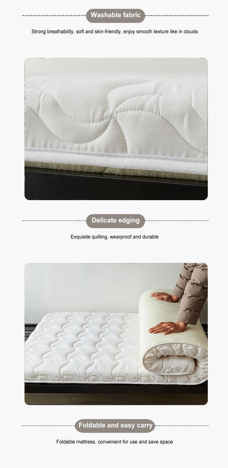 Sleepover Bed Mattress Pad Warm Portable Roll Foldable Soft Full