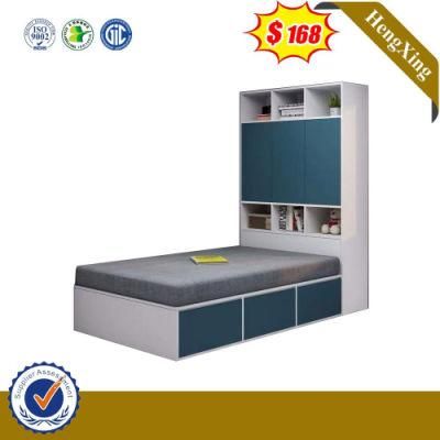 Fashion Single Size Wooden Kids Bed Children with Tall Cabinet Bedroom Home Furniture