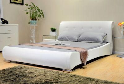 Huayang Modern Italian Upholstery Fabric King Bed with Stable Base and Headboard Fabric Bed