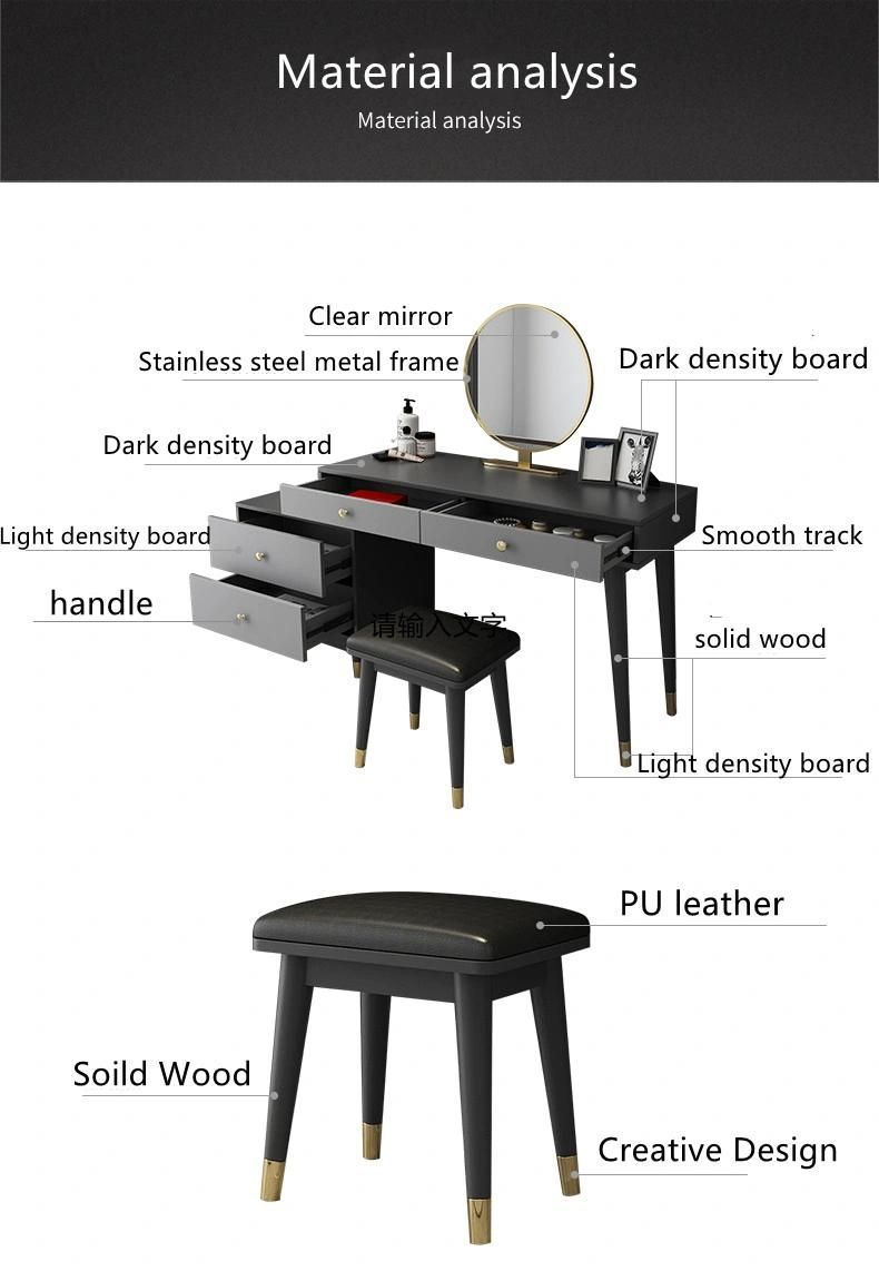 Latest Style Mixed Color Creative Design Bedroom Living Room Furniture Wooden Computer Dressing Tables with Drawers Cabinet