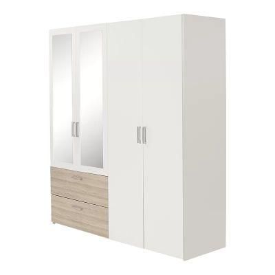 Wholesale MFC Wooden Panel Clothes Bedroom Wardrobe Furniture with Drawer