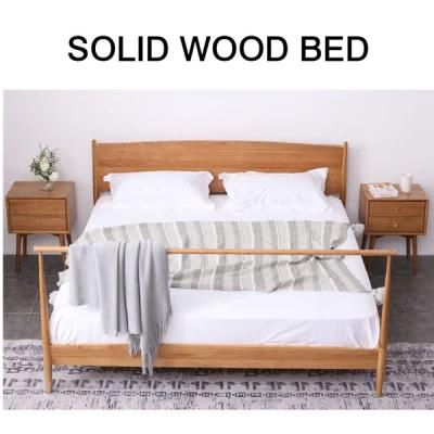 Simple Western Style Double Solid Wood Bed Bedroom Furniture Bed