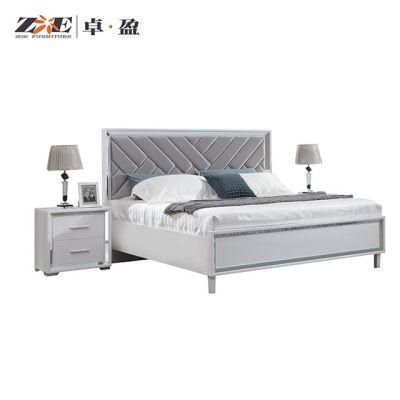 Modern King Size Bedroom Furniture Wooden Mirror Bed