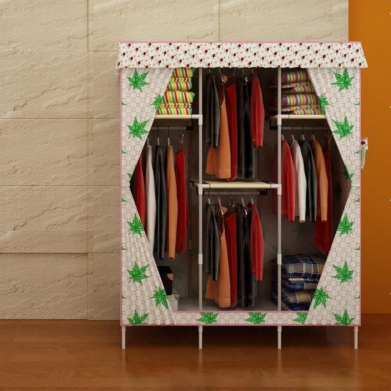 Multilayer Polyster Wardrobe for Storage Clothes Garment with Zipper Closer