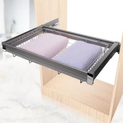 (HZL904C) Aluminum and Iron Drawer Basket for Wardrobe