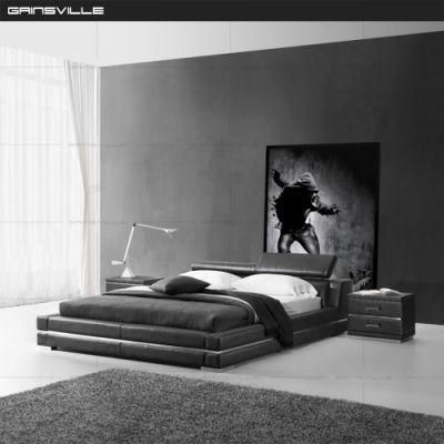 Modern Design Bedroom Furniture Set Genuine Leather King Size Bed Gc1685