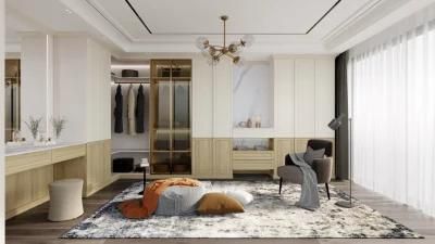 Modern Home Bedroom Furniture Walk in Closet MDF Wooden Clothes Wardrobe