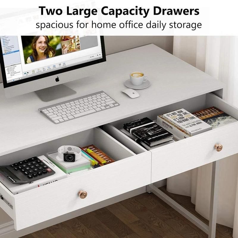 Simple White Study Bedroom Storage with Drawer Dressing Desk 0313