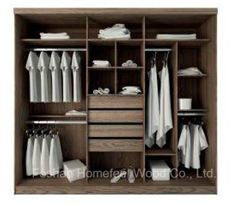 Comfort Furniture 3-Doors Sliding Armoire Wardrobe in Walnut Color (HF-B00J9C)