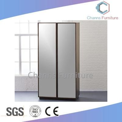 High Quality MDF Wardrobe Wood Closet with Outlet Mirror (CAS-BD1818)