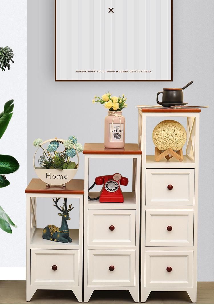 Home Furniture Customization Modern Furniture Nordic White Multi-Layer Drawer Storage Cabinet Bedside Table
