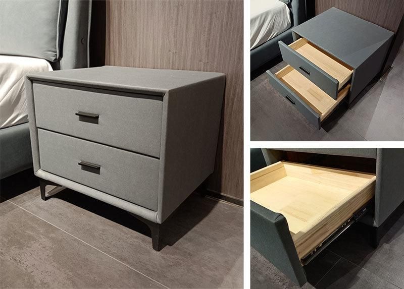 Small Plating Gold Trim and Drawer 2 Layer Drawers Bedside Cupboard