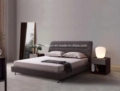 Modern Fabric Bed Bedroom Furniture Double Bed with Metal Leg