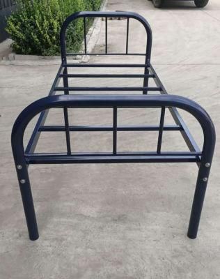 Factory Direct Supply Metal Single Bed with Wooden Board