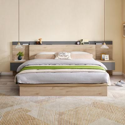 Quanu 126605 Modern Storage Bed Multifunctional Wooden Beds with Light and USB
