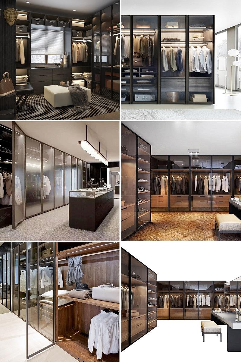 Modern Walk in Robe Woodgrain Melamine Bedroom Closet