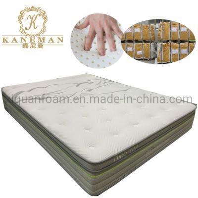 Flat 12inch Latex Mattress Pocket Spring Mattress King Size in Pallet