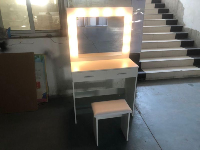 Modern Dresser with LED Lights and Stools140*80*40cm