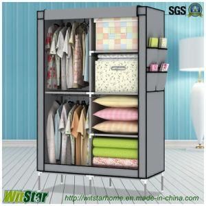 New Metal Frame Cloth Wardrobe with Dust Jacket (WS16-0089, for bedroom furniture)