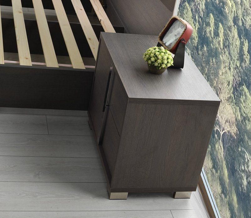 Nova Bedside Table Bedroom Night Stand Wood Furniture Wooden Corner Cabinet with 2 Drawer