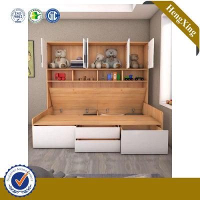Simple Home Furniture Wooden Kids Bed Children with Book Shelf Bedroom