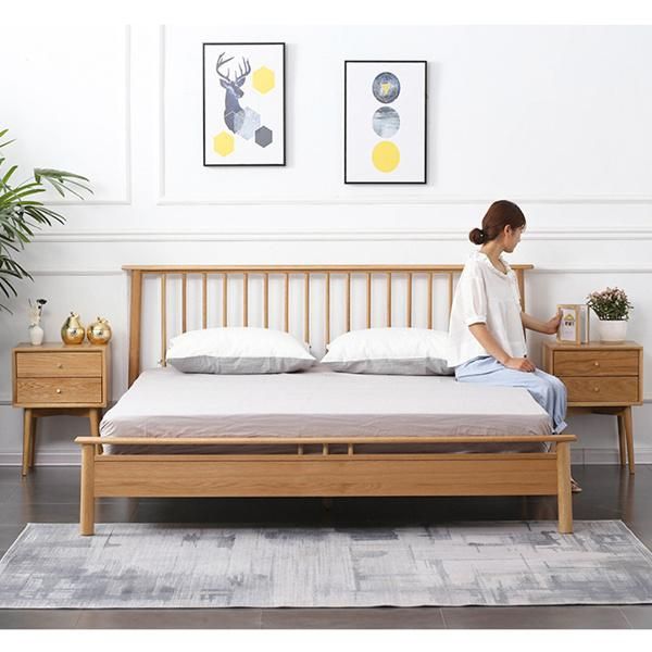 Oak Locker Bedroom Two Drawer Bedside Table Nightstand Cabinets