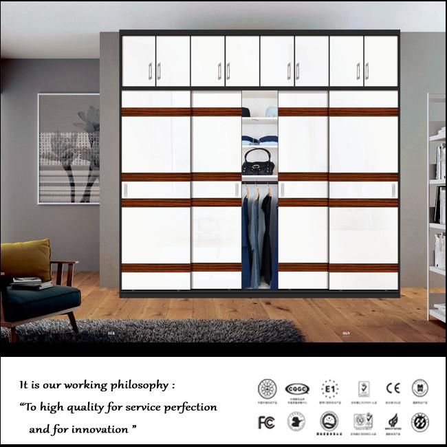 Tempered High Glossy UV Sliding Door Wardrobe