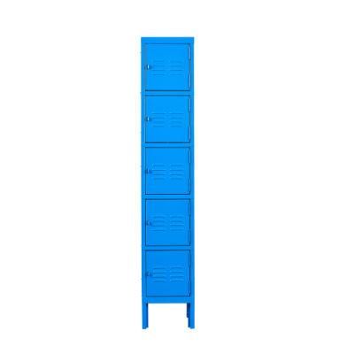 Metal Locker for Office, Storage Locker Employees Locker with 5 Doors, Blue Locker for School Gym