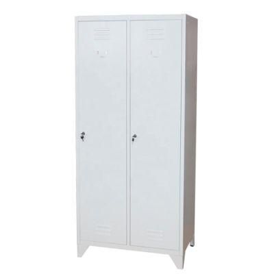 Cheap Metal Wardrobe Steel Locker Clothes Cabinet Storage Cabinet with 2 Doors White Wardrobe