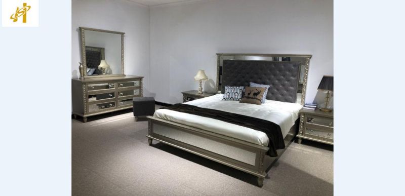 High Quality Solid Wooden Bedroom Set, Classic Antique Bedroom Set Furniture