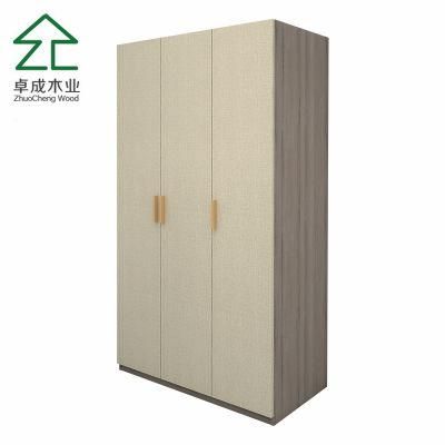 Creamwove Color MDF 3 Doors Wardrobe with Soft Closet Hinge