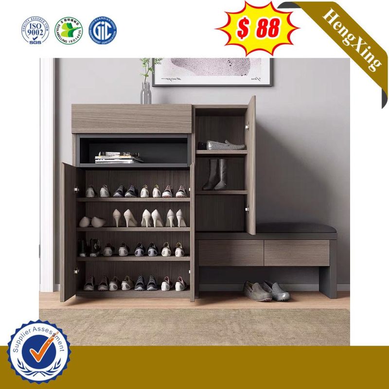 Elegant Solid Wood Modern Melamine Home Furniture Shoe Cabinet
