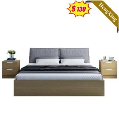 Chinese Factory Wholesale Grey Color Middle Backrest Home Hotel Furniture Bedroom Storage Beds