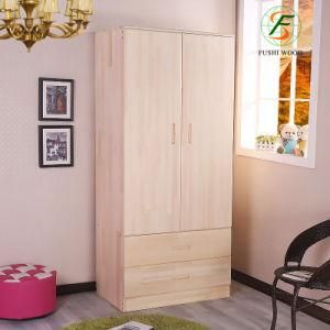 Two Doors Two Drawers Solid Pine Wood Wardrobe