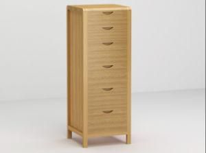 Solid Oak Wooden 6 Drawer Chest Cabinet with SGS (HSR-004)