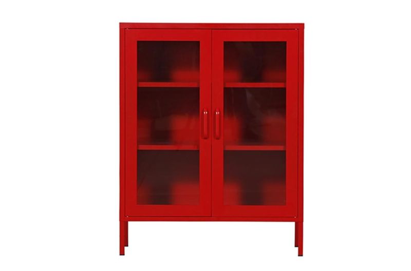 Save Space Double Swing Glass Door Cabinet for Home