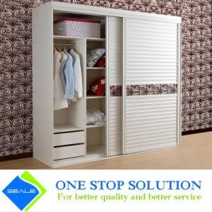 White Louver Sliding Door Wardrobe Modular Home Furniture (ZY 2046)