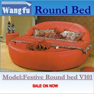 2013 Hot Sale Round Leather Bed V101