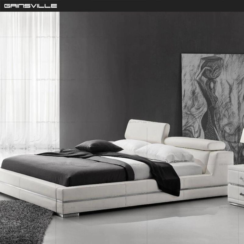 Manufacture American Style Bedroom Furniture Leather Bed Sets Gc1685