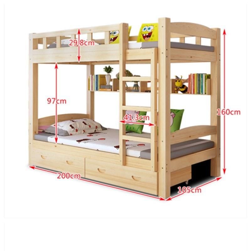 Solid Wood Bunk Bed Height Children Bunk Bed