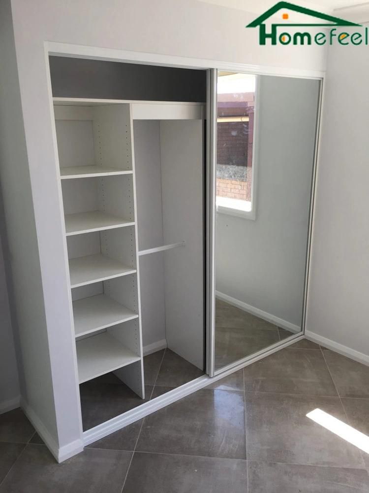 Bedroom Mirror Sliding Door in-Wall Wardrobe Multi-Space Storage Clothes Wardrobe