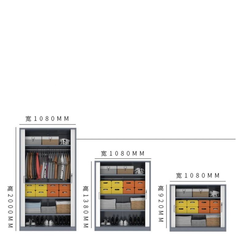 Steel Wardrobe, Storage Cabinet with Adjustable Interlayer. Large-Capacity Modern Cabinet.